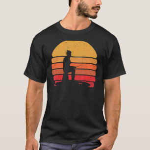 Retro-Eisfischen Gefrorener See Vintage-Fisch-Eis- T-Shirt