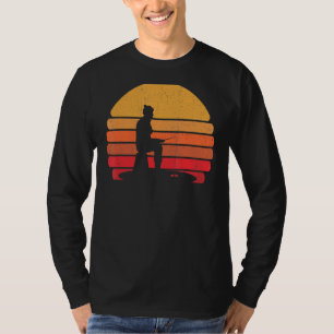 Retro-Eisfischen Gefrorener See Vintage-Fisch-Eis- T-Shirt