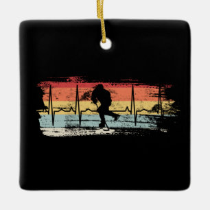 Retro Eishockey Keramikornament