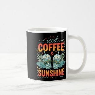 Retro-Eiskaffee & Sonnenschein lustiger Sommer Kaffeetasse