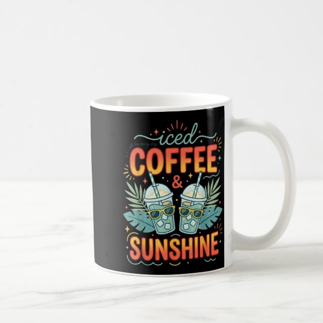 Retro-Eiskaffee & Sonnenschein lustiger Sommer Kaffeetasse (Rechts)
