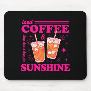 Retro-Eiskaffee & Sonnenschein lustiger Sommer Mousepad
