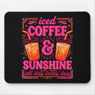 Retro-Eiskaffee & Sonnenschein lustiger Sommer Mousepad