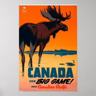 Retro Elchnatur Kanada für Spielreisekunst Poster