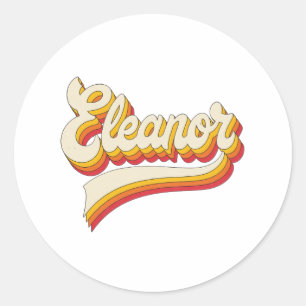 Retro Eleanor Name 70er Jahre Vintage Design Runder Aufkleber