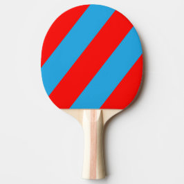 Retro Electric Blue Red Drei fette Streifen Tischtennis Schläger