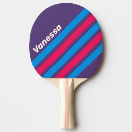 Retro Electric Grape Angled Striping with Name Tischtennis Schläger