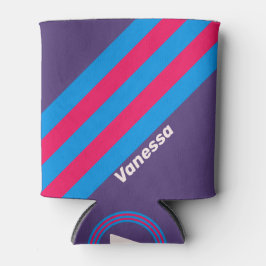 Retro Electric Grape Stripes with Name Dosenkühler