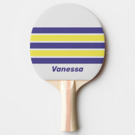 Retro Electric Lemon Grape Across Stripe with Name Tischtennis Schläger