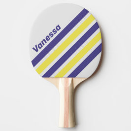 Retro Electric Lemon Grape Angled Stripe with Name Tischtennis Schläger