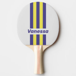 Retro Electric Lemon Grape Pin Stripes with Name Tischtennis Schläger