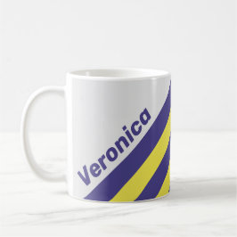 Retro Electric Lemon Grape Stripes with Name Kaffeetasse