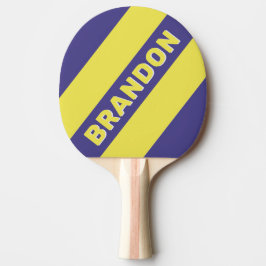 Retro Electric Lemon Traube Fett Streifen mit Name Tischtennis Schläger