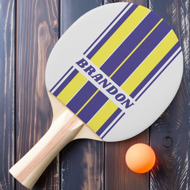 Retro Electric Lemon Traubenpappe Streifen mit Nam Tischtennis Schläger (Von Creator hochgeladen)