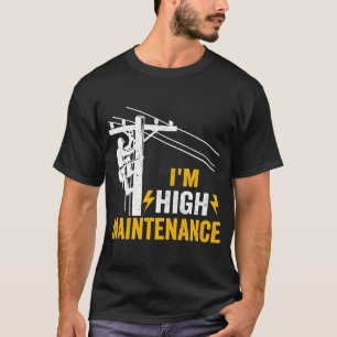 Retro Electrician Lineman Journeyman I bin High Ma T-Shirt