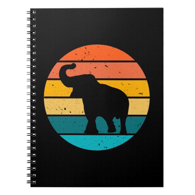 Retro-Elefant Notizblock (Vorderseite)