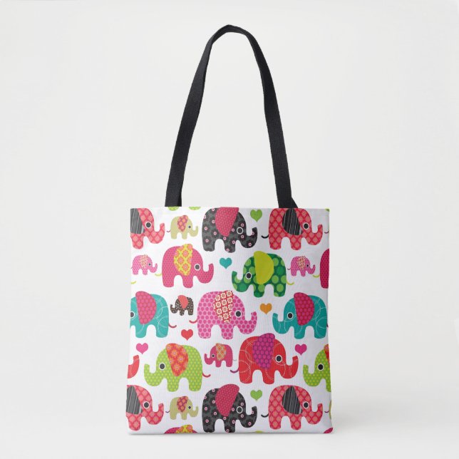 Retro Elefant scherzt Mustertapete (Vorderseite)
