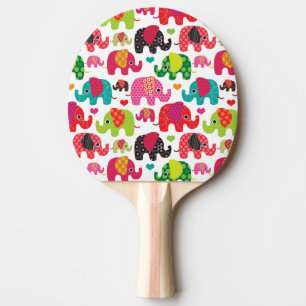 Retro Elefant scherzt Mustertapete Tischtennis Schläger