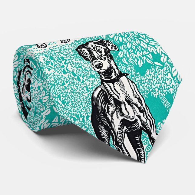 Retro Elegance: Greyhound von Moriz Jung Krawatte (Gerollt)