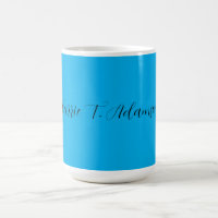Retro Elegant Schlicht Sky Blue Calligraphy Name