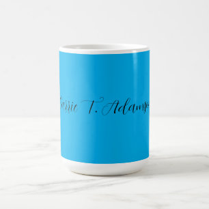 Retro Elegant Schlicht Sky Blue Calligraphy Name Kaffeetasse