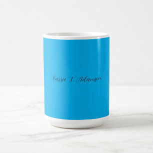 Retro Elegant Schlicht Sky Blue Calligraphy Name Kaffeetasse