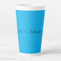 Retro Elegant Schlicht Sky Blue Calligraphy Name