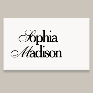 Retro Elegant Serif-Schrift Weiß Visitenkarte