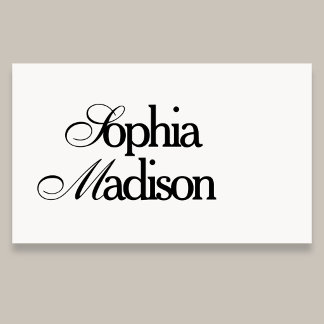 Retro Elegant Serif Script White Visitenkarte