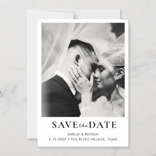 Retro elegante Foto-Hochzeit Save-the-Date-Karte Magneteinladung