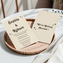 Retro Elegante Minimalistische Typografie Hochzeit