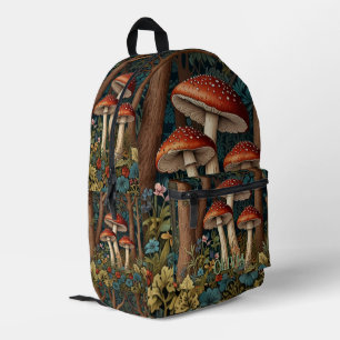 Retro-eleganter Pilzwald Bedruckter Rucksack