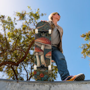 Retro-eleganter Pilzwald Skateboard