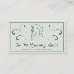Retro Eleganter Stil Hund Golden Retriever Visitenkarte