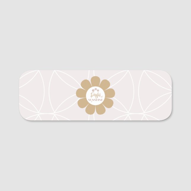 Retro Elegantes Rosa Geschäft Namensschild (Vorderseite)