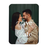 Retro Elegantes Skript Foto Hochzeit Save The Date