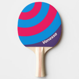 Retro Elektrische Traube Kreis Streifen mit Namen Tischtennis Schläger