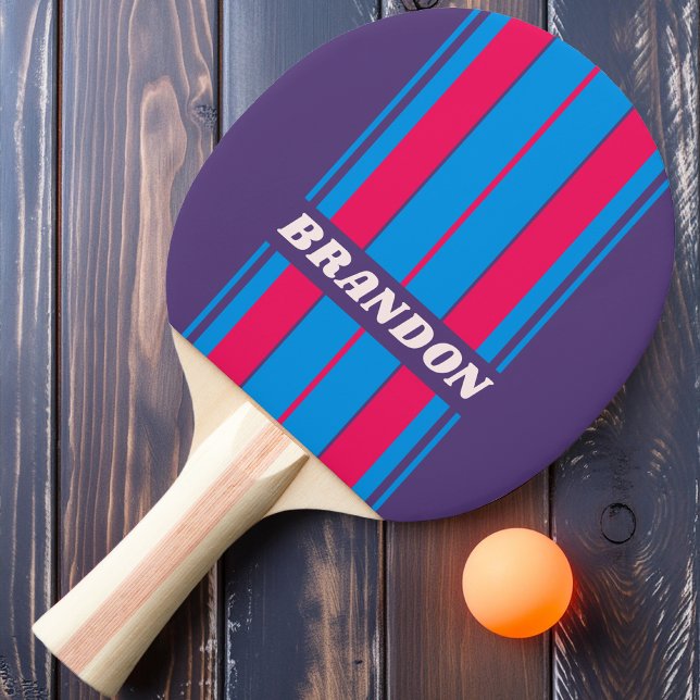 Retro Elektrische Traubenpappe Streifen mit Namen Tischtennis Schläger (Von Creator hochgeladen)