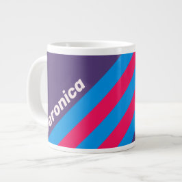 Retro Elektrische Traubenstreifen mit Namen Jumbo-Tasse