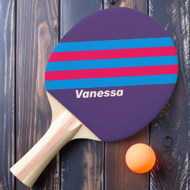 Retro Elektrische TraubenStreifen mit Namen Tischtennis Schläger