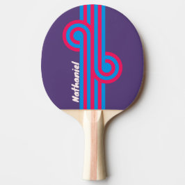 Retro-Elektro-Trauben-Schleife mit Namen Tischtennis Schläger