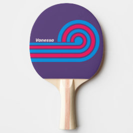 Retro-Elektro-Traubenstreifen mit Namen Tischtennis Schläger
