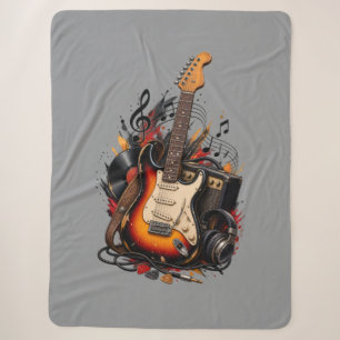 Retro-Elektrogitarre & Amp Rockmusik Grau Sherpadecke