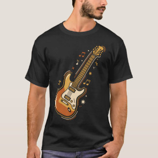 Retro-Elektrogitarre Groovy-Musiker-Star T-Shirt