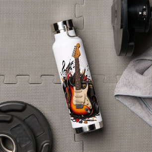 Retro-Elektrogitarre Rockmusik Edelstahl Trinkflasche