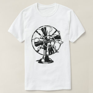 Retro-Elektrolüfter-Grafik-T-Shirt – Retro-Applika T-Shirt