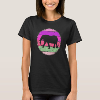 Retro Elephant Vintag Elephant Spirit Animal 70er T-Shirt