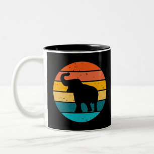 Retro Elephant Zweifarbige Tasse