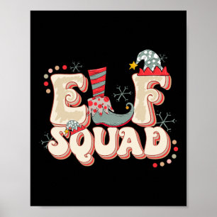 Retro Elf Squad Weihnachten Matching Familie Spaß  Poster