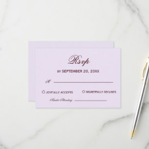 Retro Elfenbeinbeige und Burgunderrot elegante Hoc RSVP Karte